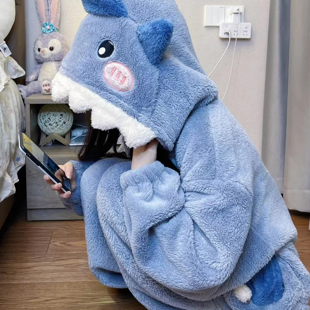 Title 3, Little Shark Printed Long-sleeved Jumpsuit Pajamas