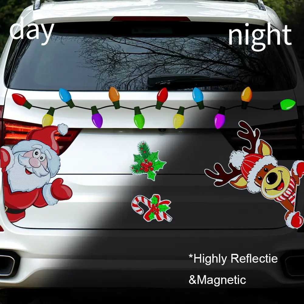 Christmas Elk Old Reflective Magnetic Sticker