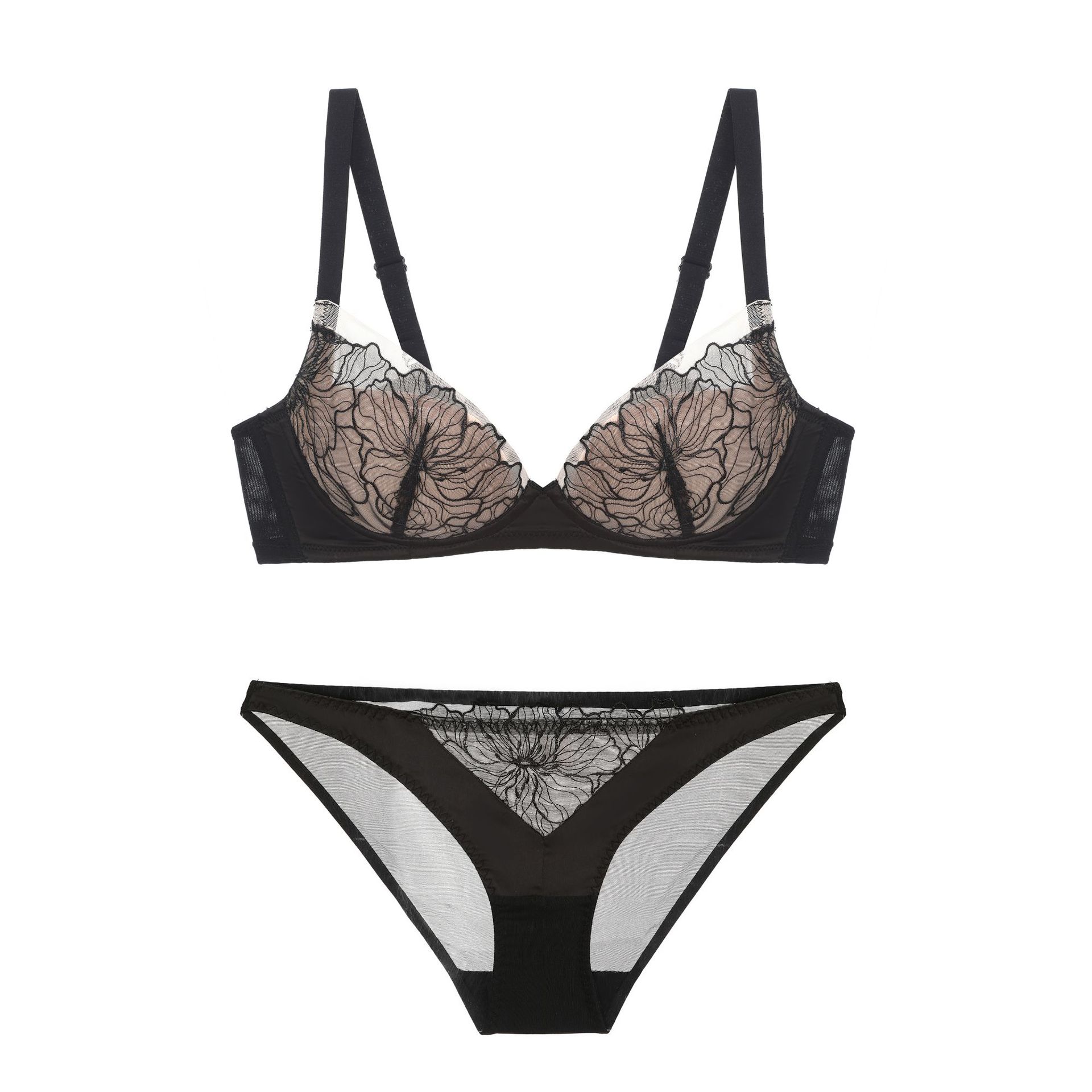 Title 2, Draadloze, dunne push-up lingerie set van pure ...