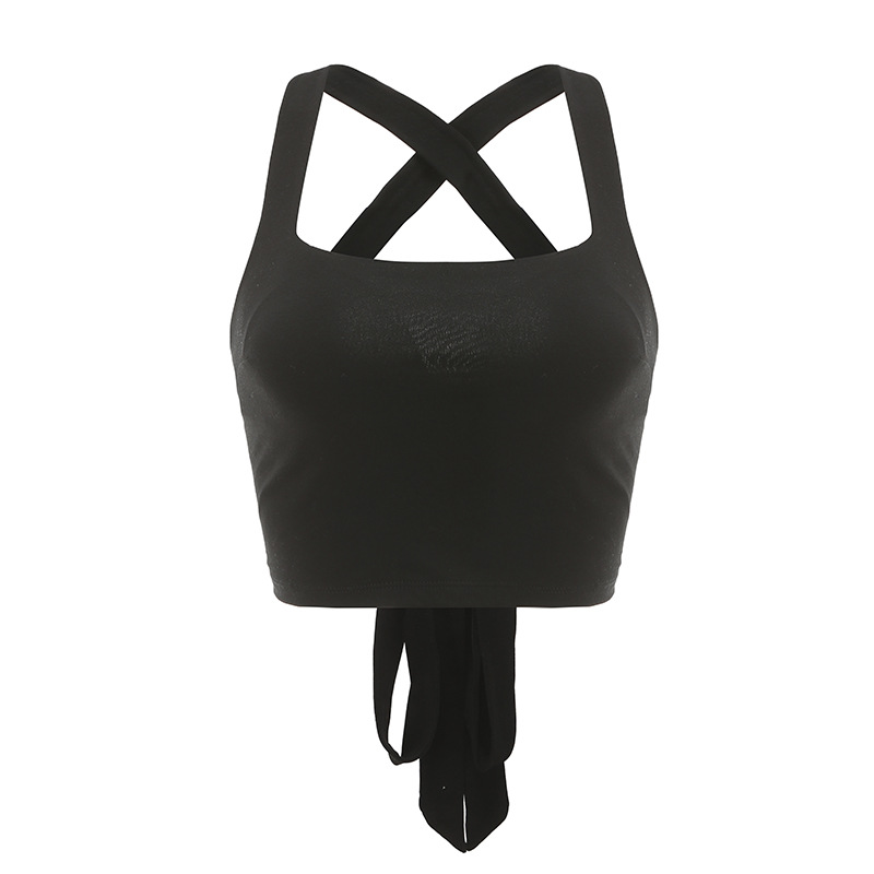 Title 4, Hundred Wear Basic Cross Beautiful Back Tank-top