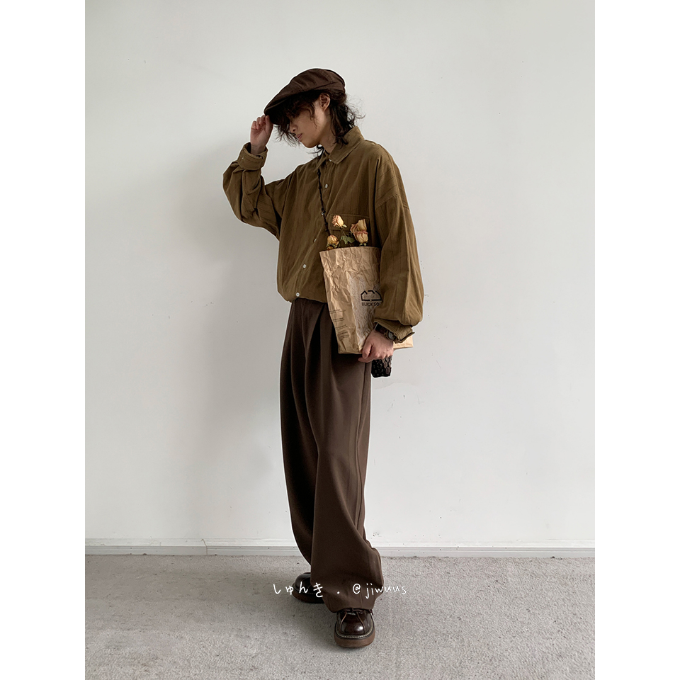 Autumn Vintage Stripe Loose Shirt