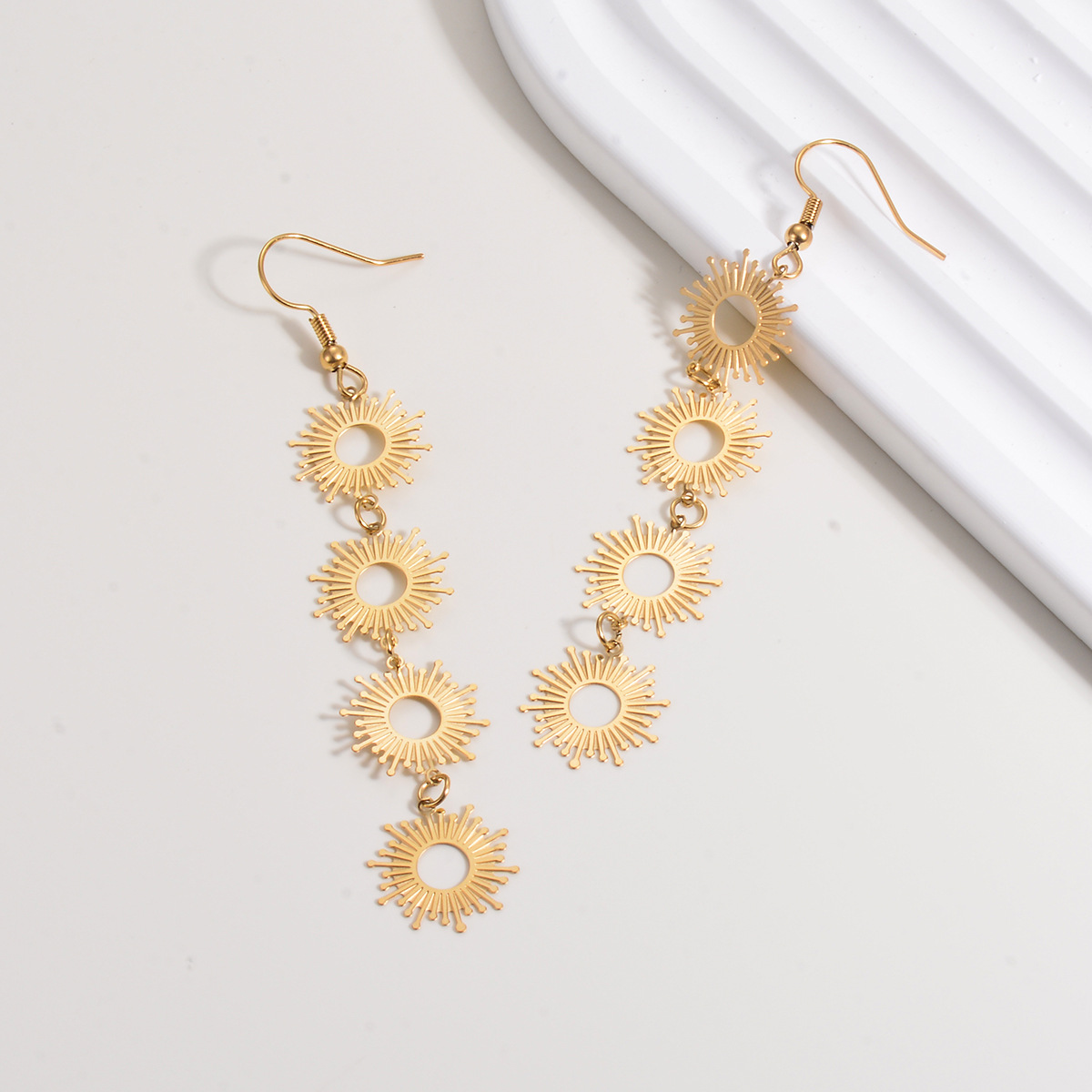 Title 2, Stainless Steel Earrings Sweet And Delicate Sun...