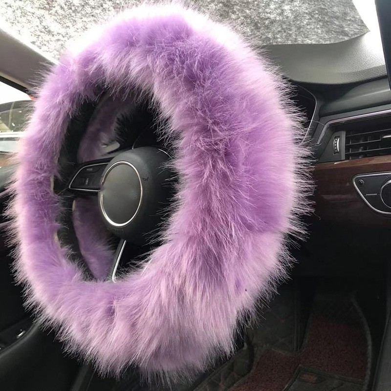 Title 3, Colorful Plush Warm Car Steering Wheel Cover