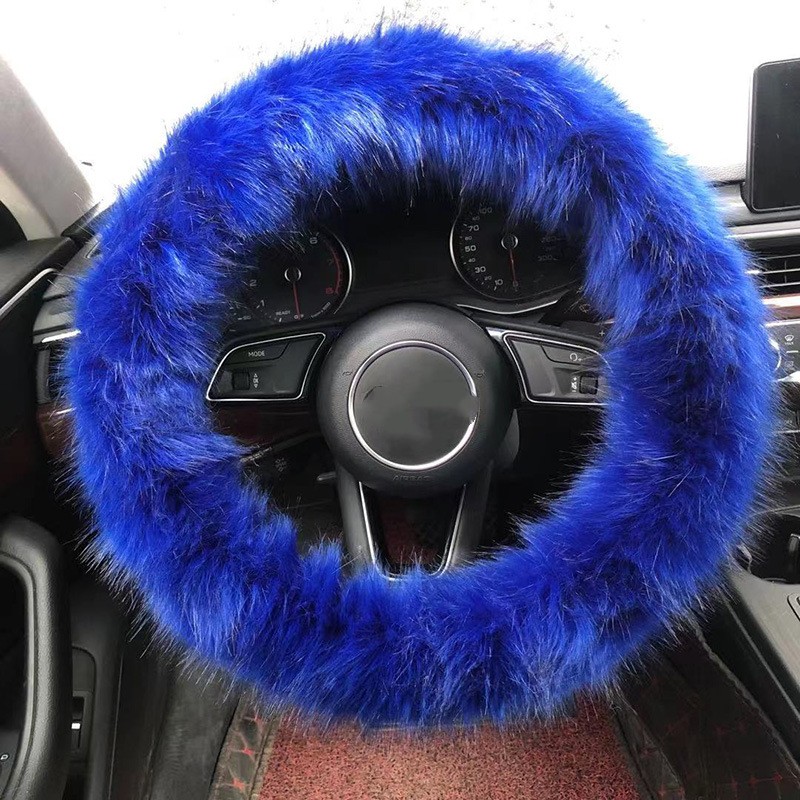 Title 4, Colorful Plush Warm Car Steering Wheel Cover