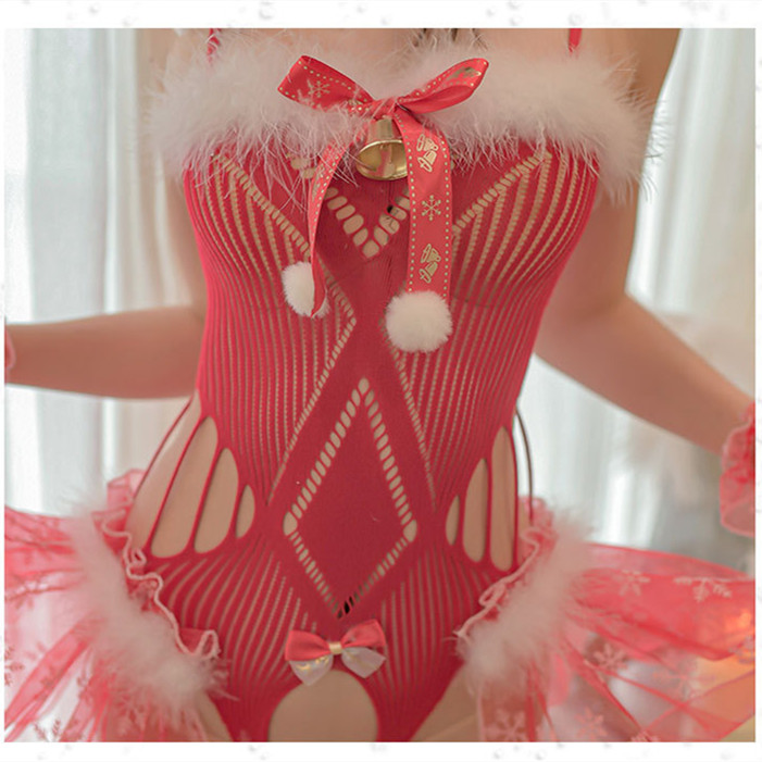 Title 2, Womens Fashion Christmas Bowknot Mesh Bodysuit...