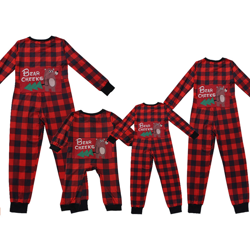 Title 9, Plaid Printed Christmas Parent-child Homewear C...