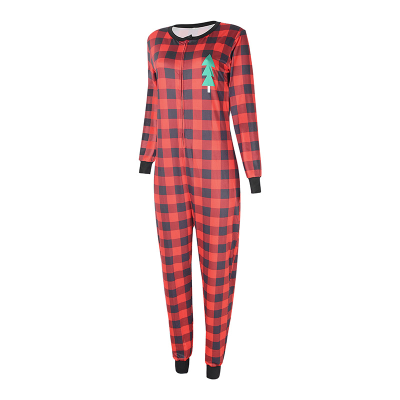 Title 10, Plaid Printed Christmas Parent-child Homewear C...