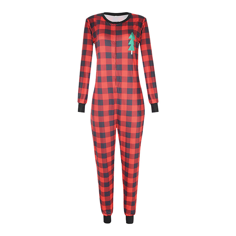 Title 11, Plaid Printed Christmas Parent-child Homewear C...