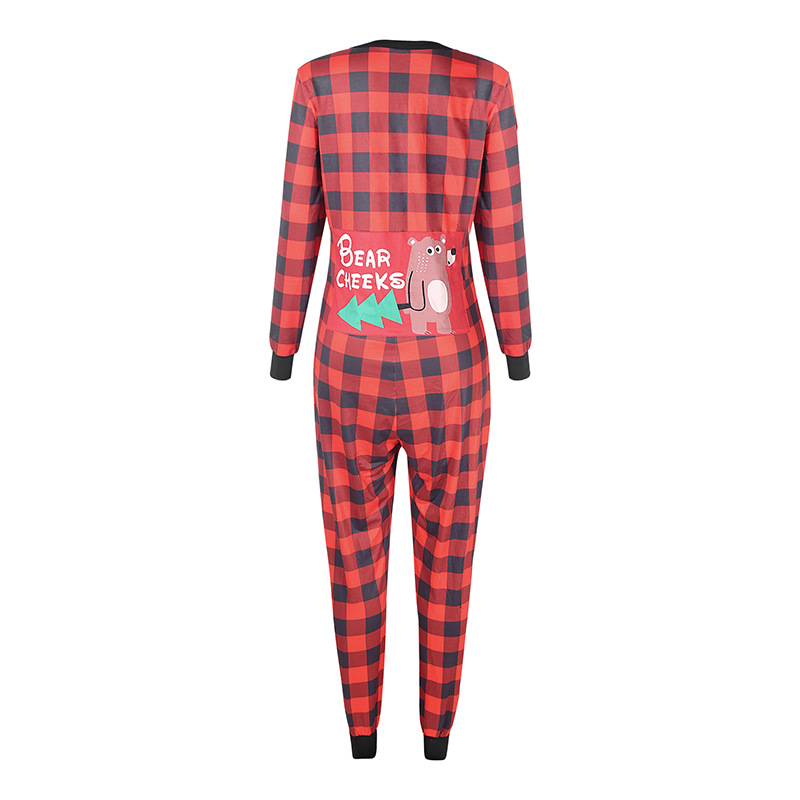 Title 12, Plaid Printed Christmas Parent-child Homewear C...