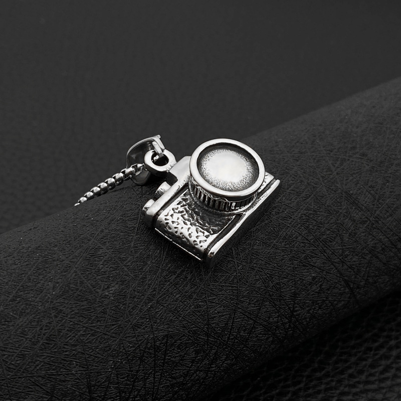 Title 5, Titanium Steel Rectangular Camera Pendant