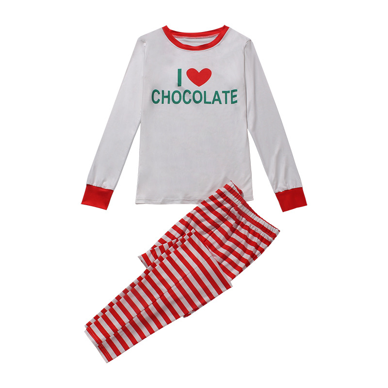 Title 6, Printed Striped Casual Parent-child Suit Home P...