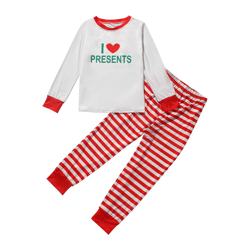 Title 33, Printed Striped Casual Parent-child Suit Home P...