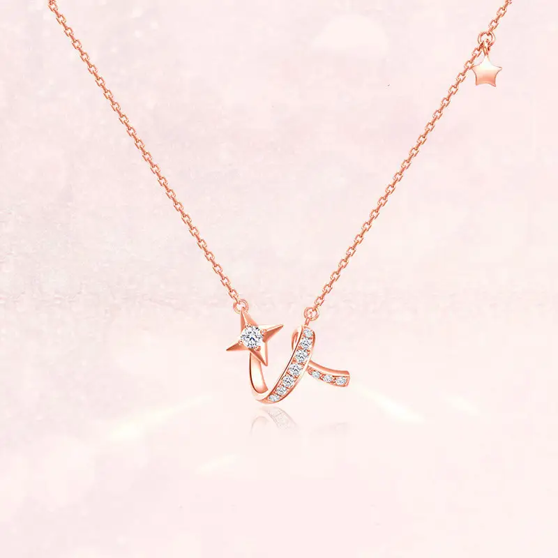 Women's Fashion Creative Sterling Silver Diamond-embedded Wish Meteor Necklace