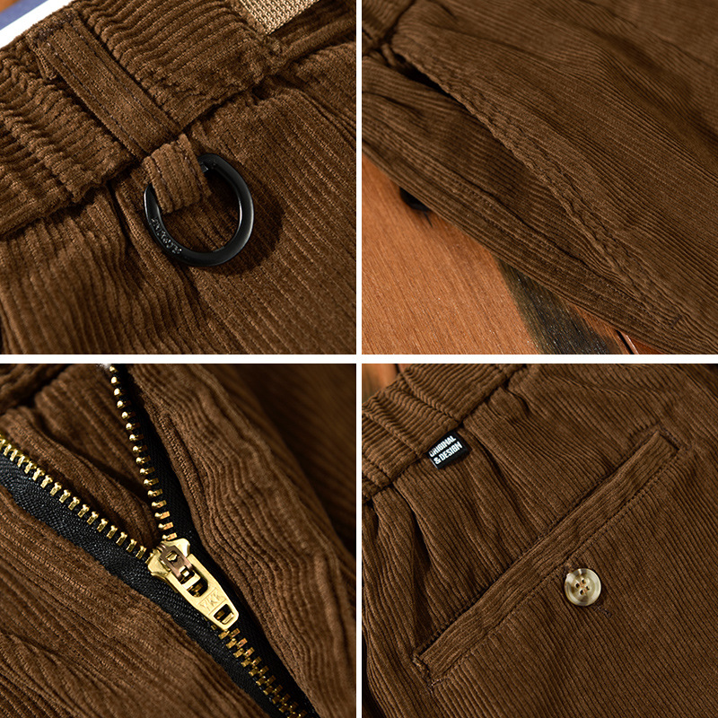 Title 4, Heren Retro Corduroy Workwear Casual Broek, los...