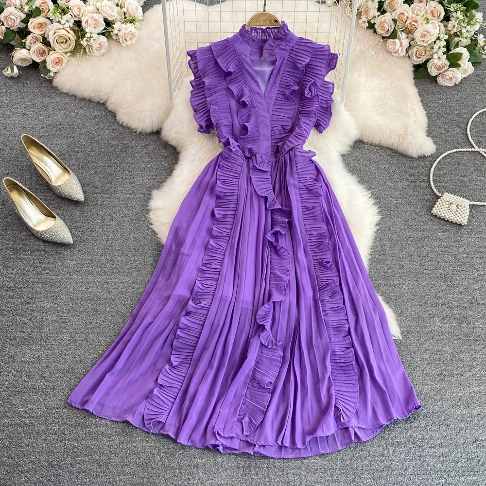 Ladies Fashion Personality Pleated Dress