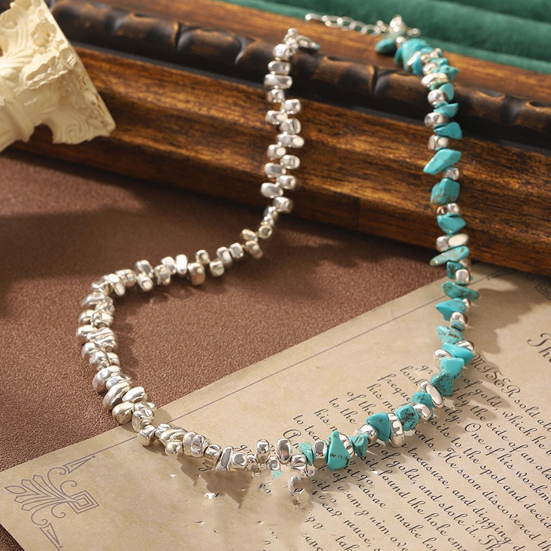 Title 5, Natural Stone Small Pieces Of Silver Turquoise ...