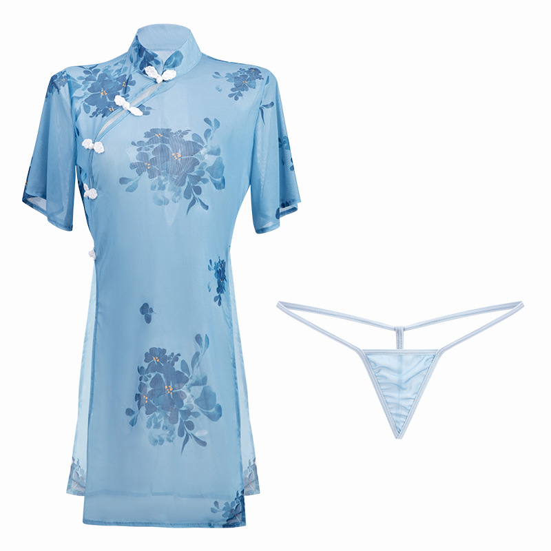 Title 5, Sexy Jiangnan Ink And Wash Style Cheongsam See-...