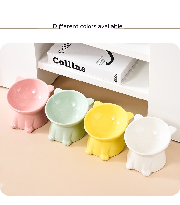 Title 4, Cat Food Holder Oblique Mouth Tall Bowl Cat Wat...