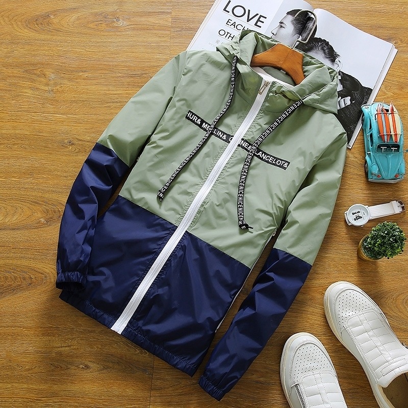 Title 2, Fashion Colorblock Couple Jacket Coat