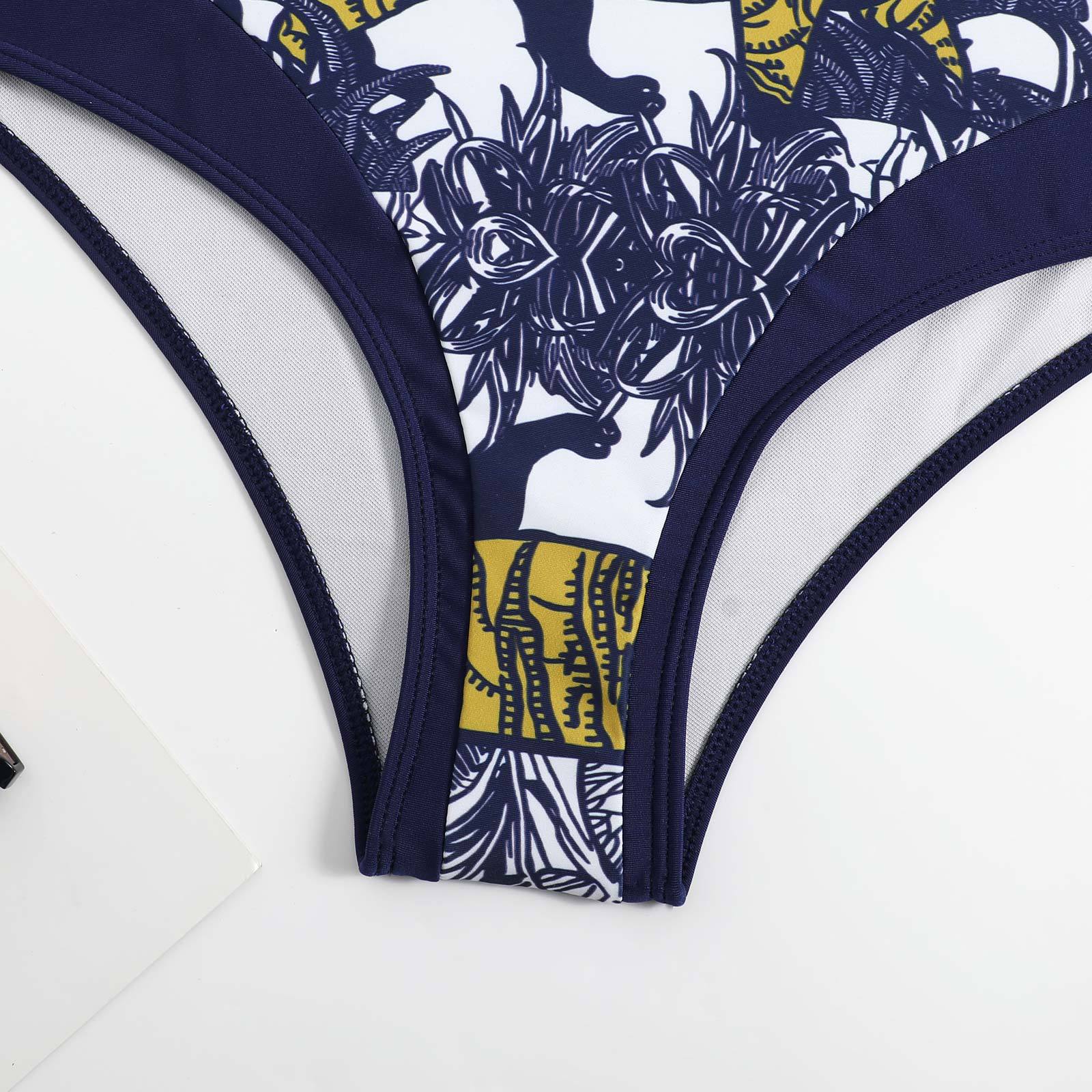 Title 4, High Waist Print Bikini Swimsuit European And A...