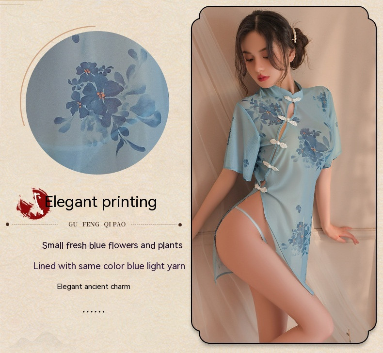 Title 8, Sexy Jiangnan Ink And Wash Style Cheongsam See-...