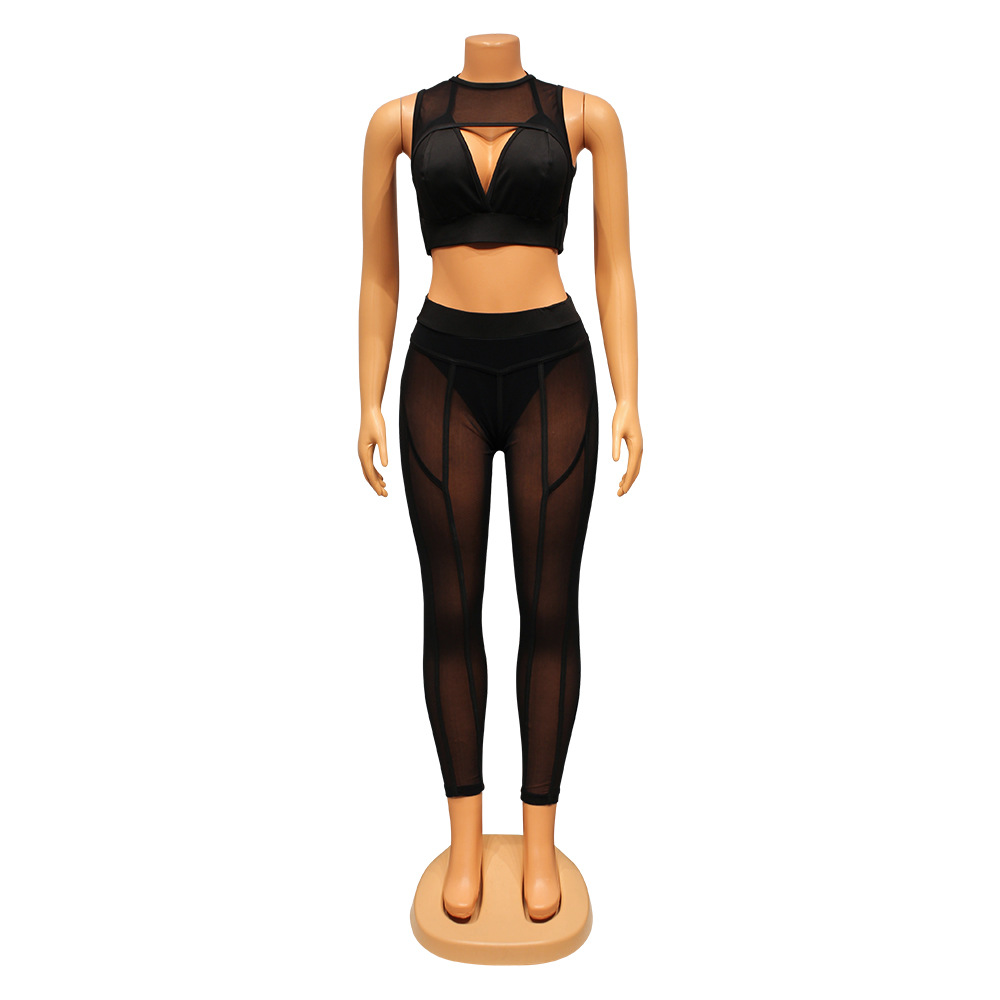 Title 8, See-through Pants Two-piece Set For Women