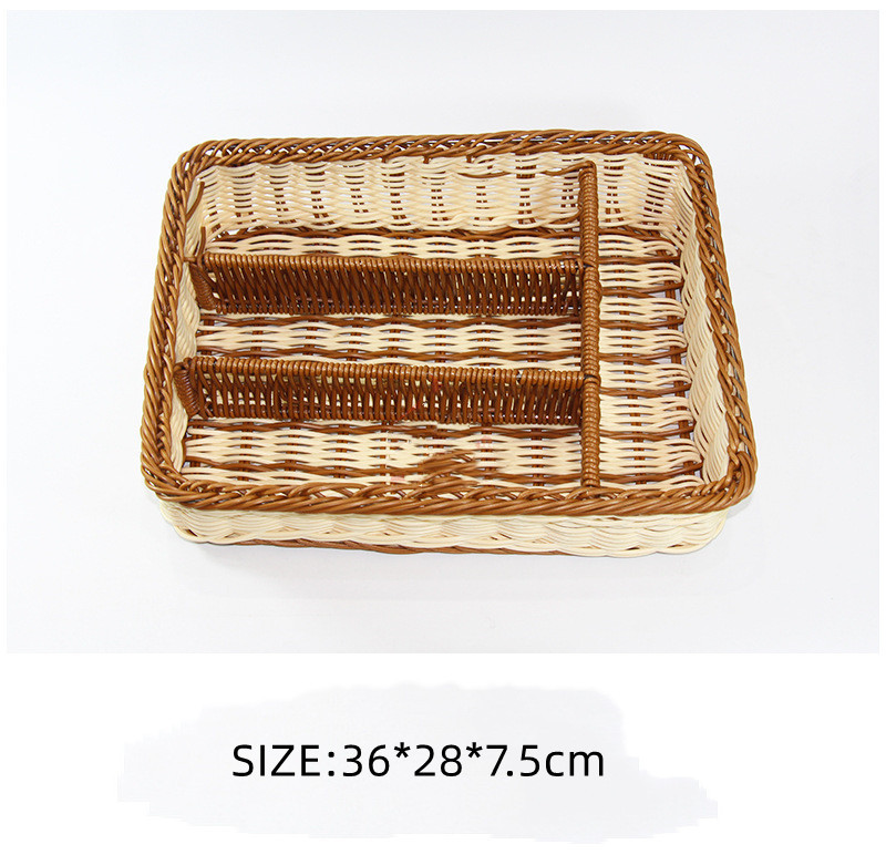 Title 1, Rattan Woven Tableware Storage Knife Fork Chops...