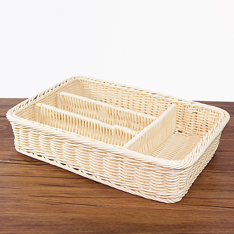 Title 5, Rattan Woven Tableware Storage Knife Fork Chops...