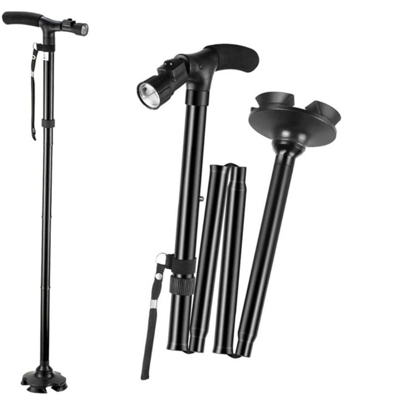 Title 2, Folding With Light Aluminum Alloy Walking Stick