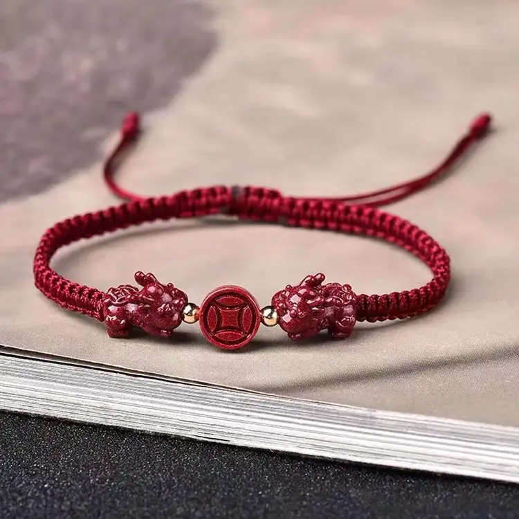 Cinnabar Red Rope Bracelet Hand-woven