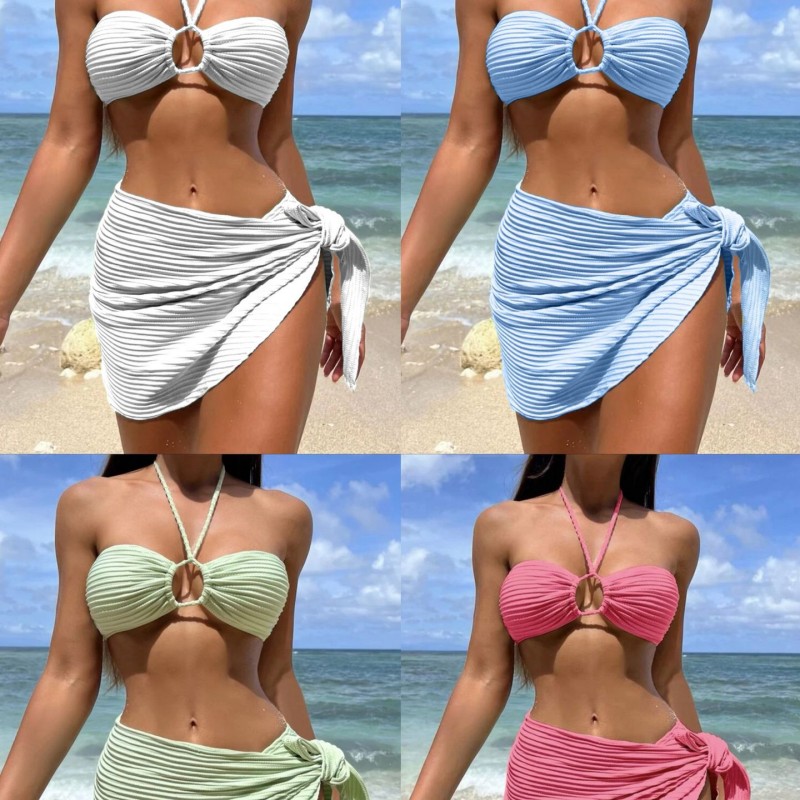 Title 2, Bikini New Sexy Swimsuit Three-piece Gauze Skir...