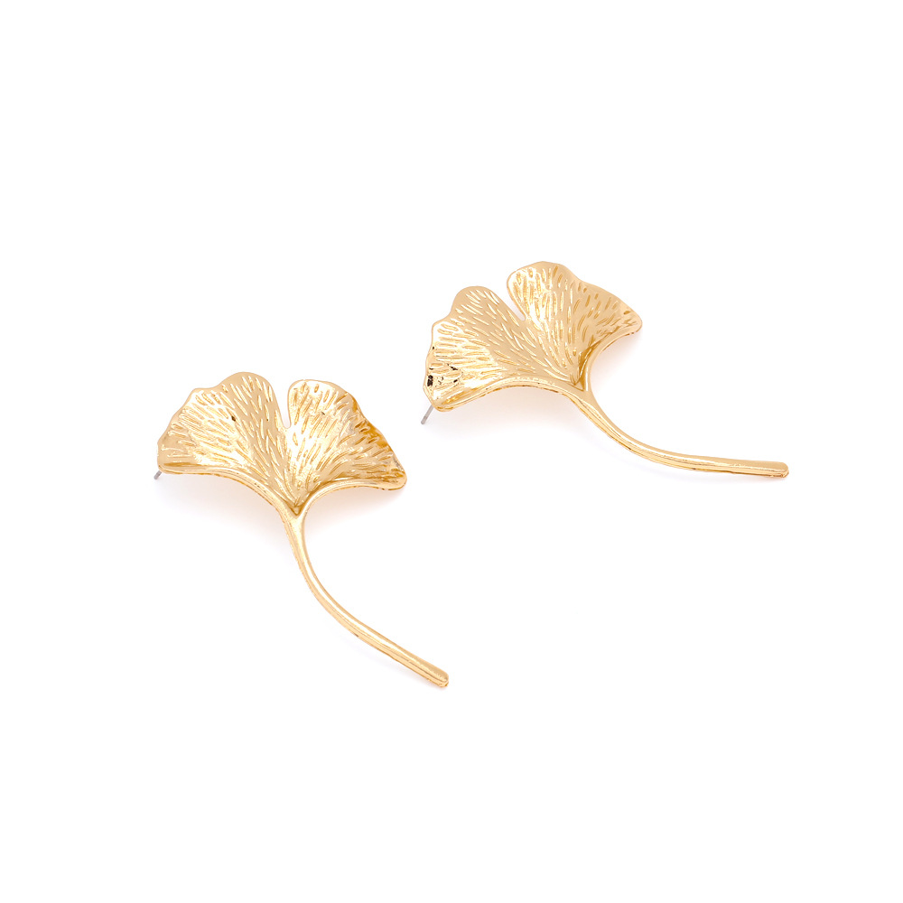 Title 3, Long Ginkgo Leaf Simple All-match Metal Leaf-sh...