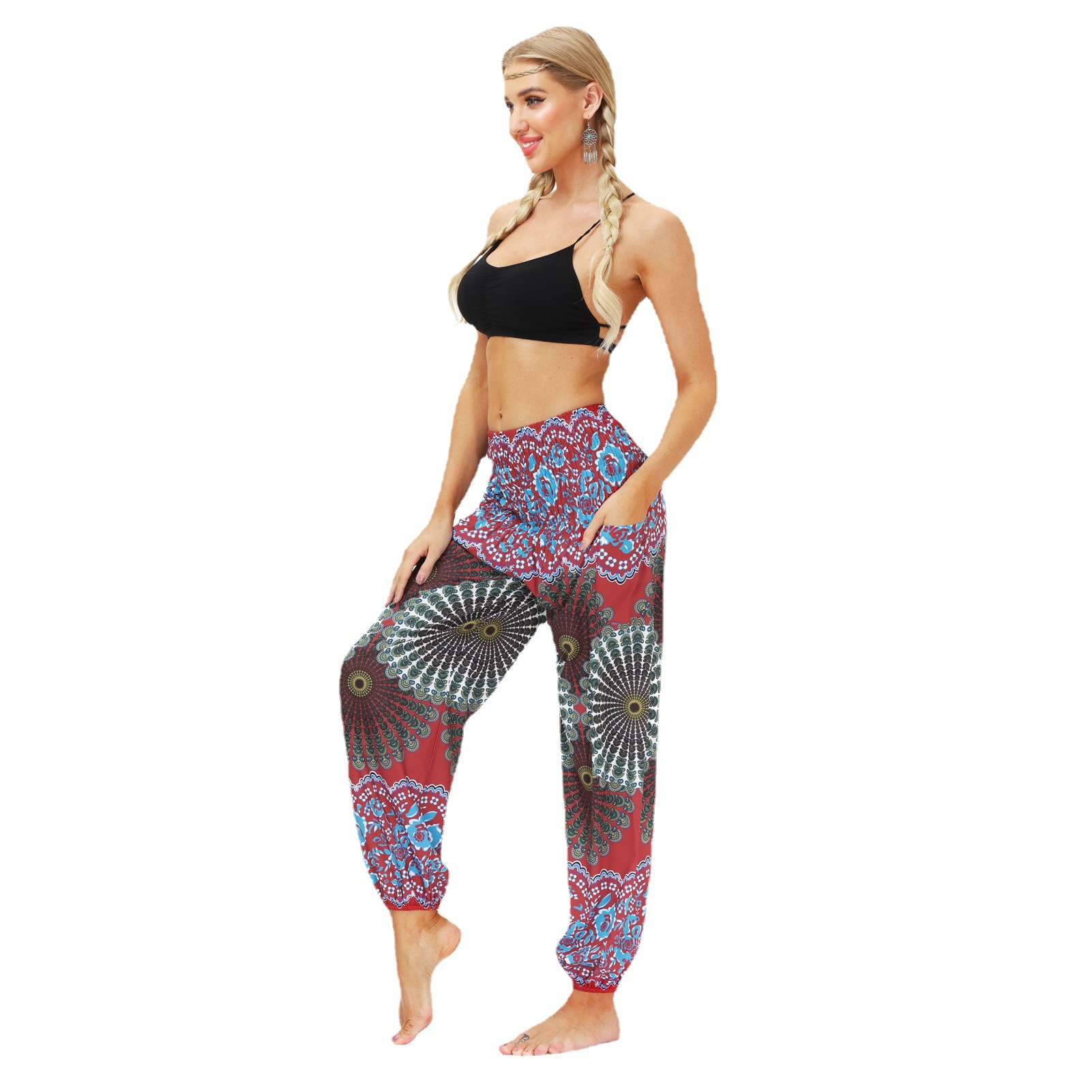 Title 5, Casual yogabroek voor dames met print in pop-et...