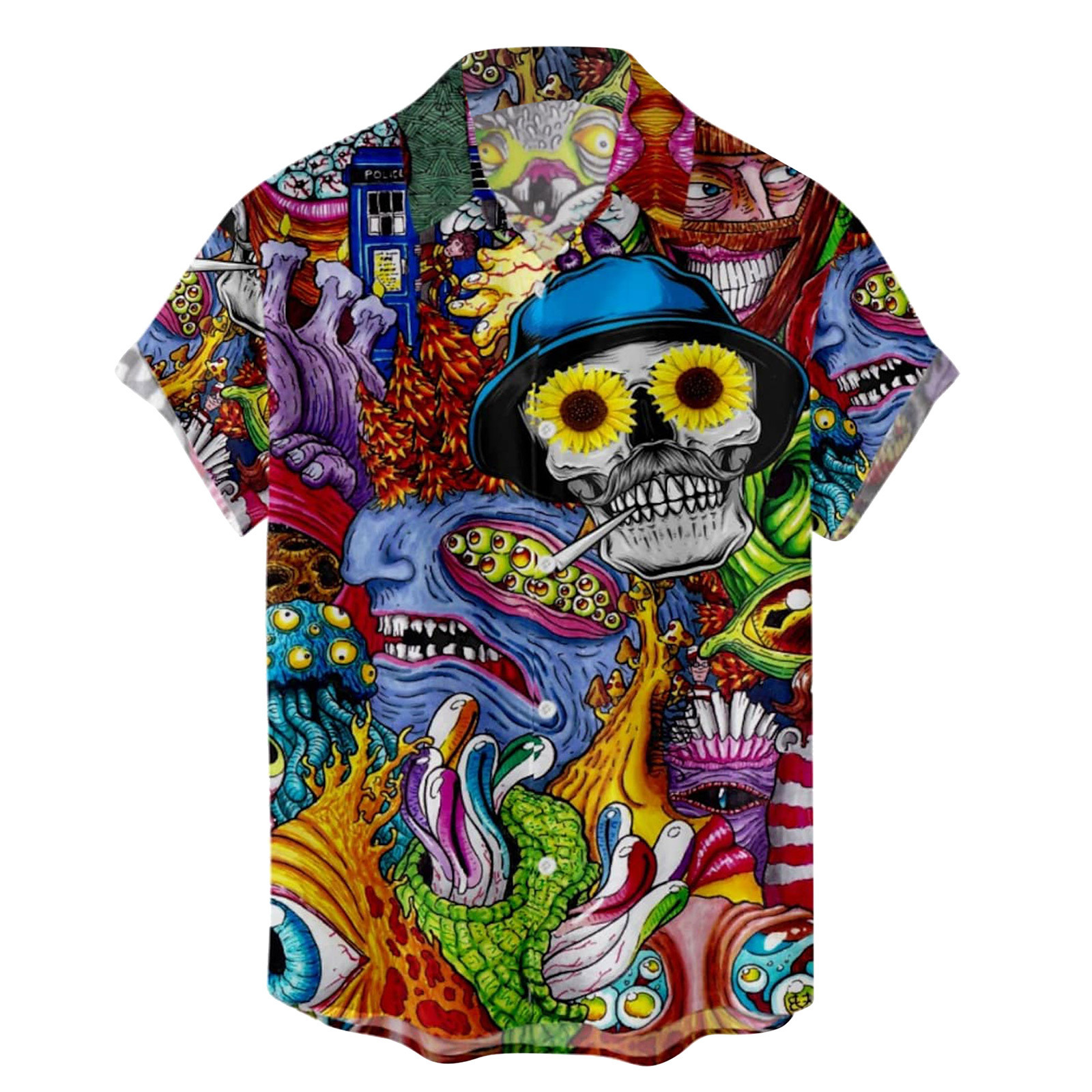 Title 3, Nova Camisa Masculina de Halloween Estampada A ...