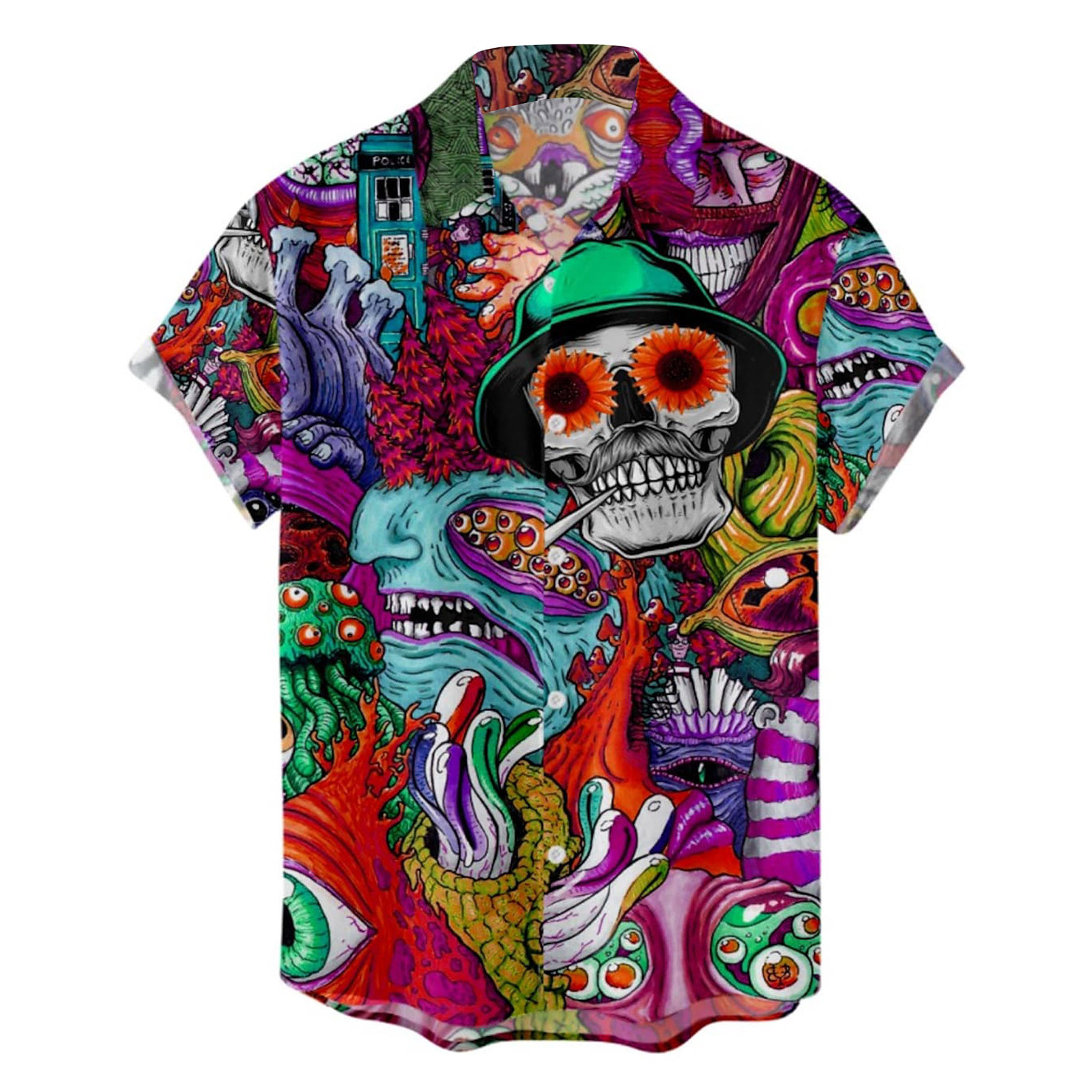 Title 5, Nova Camisa Masculina de Halloween Estampada A ...