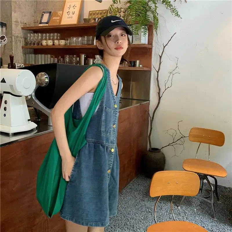 Women's Fashion Denim Brace Dress