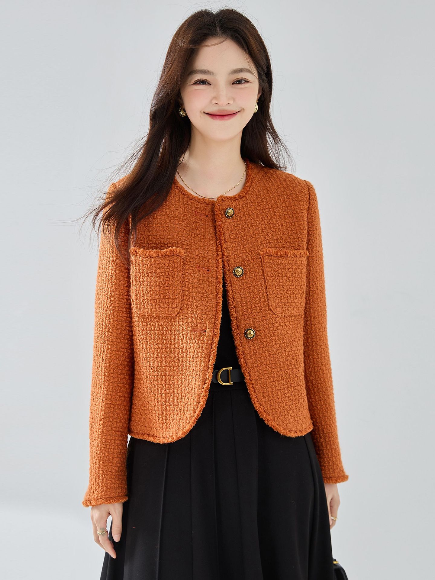 Title 5, Elegant Tweed Fringe Classic Wool Classic Style...