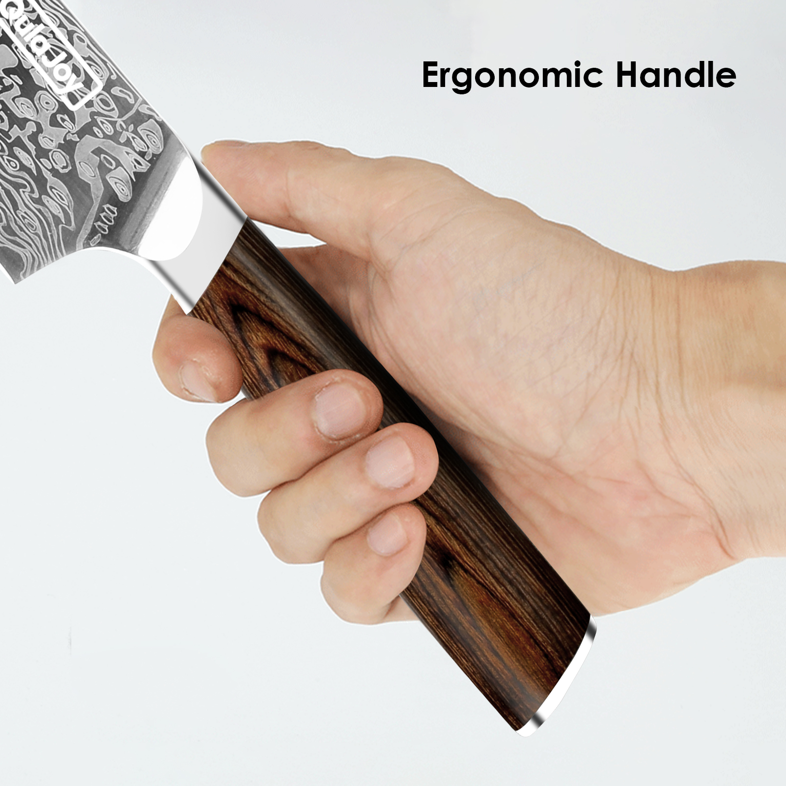Qulajoy Japanese Chef Knife  Kitchen Knife High Carbon German Steel Cooking Knives Damascus Pattern Japanese Knife With Ergonomic Handle For Home Kitchen Outdoor — foto 12