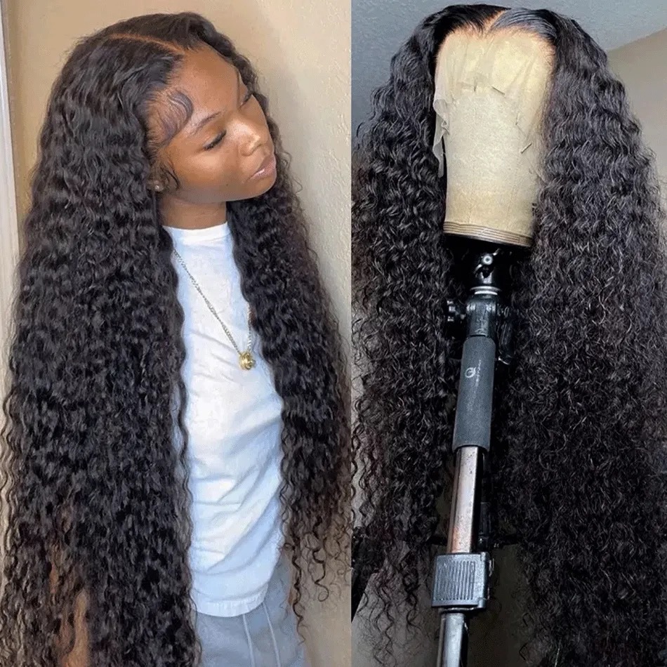 13x 4 Front Lace Long Curly Wig Head Cover