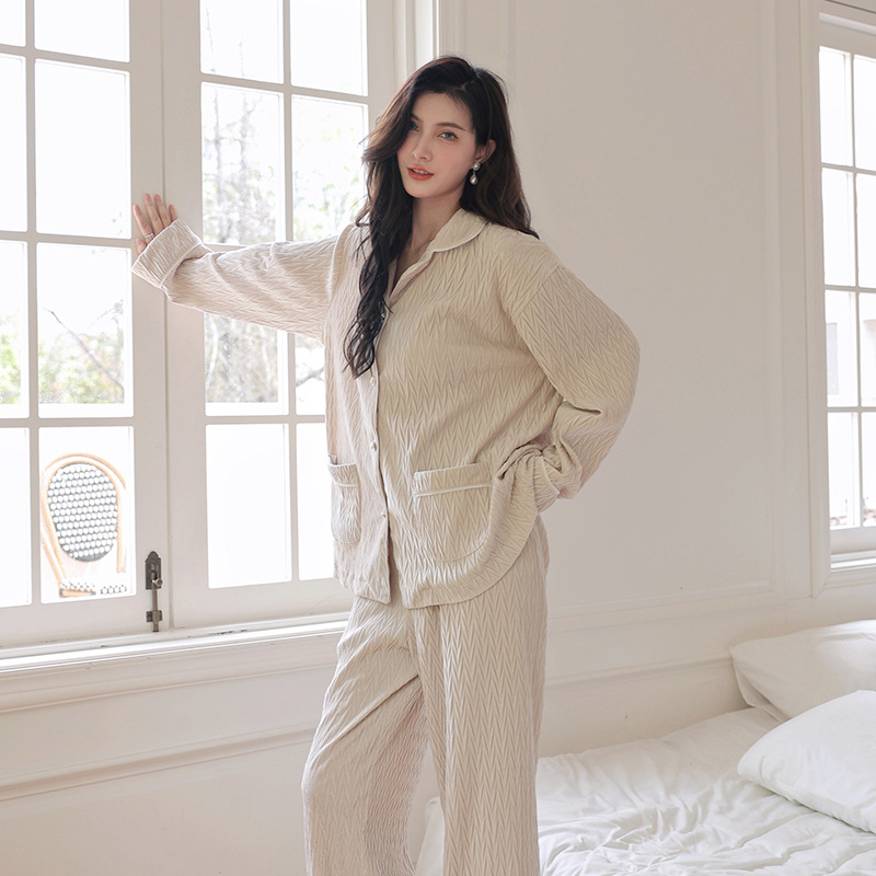 Title 4, Womens Velvet Pajamas Long Sleeve Solid Color ...