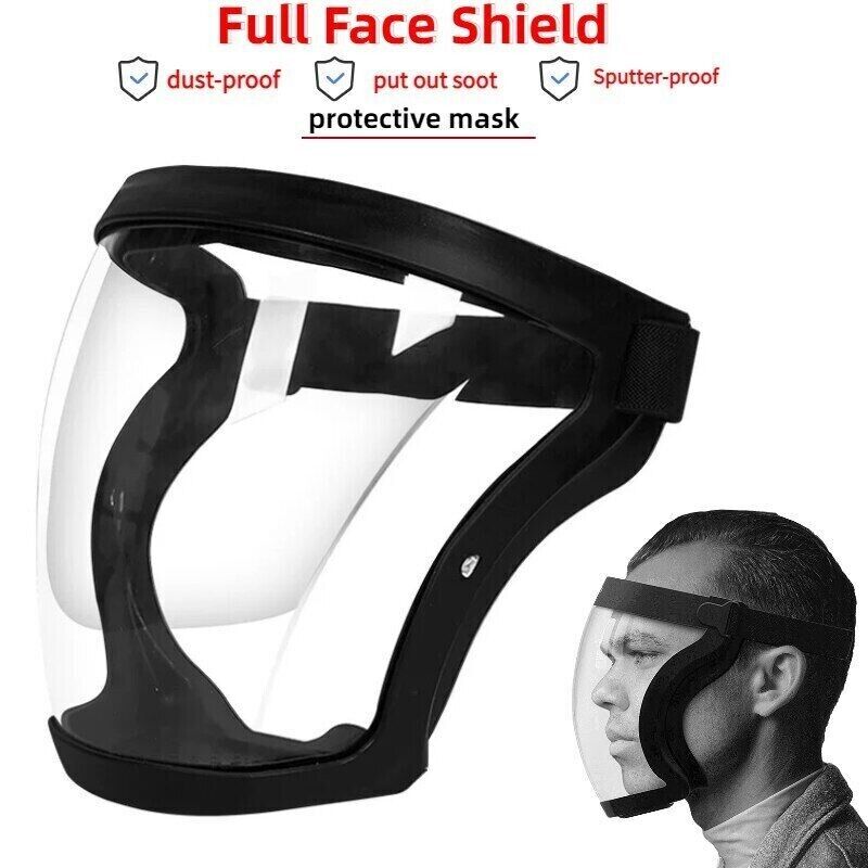 Protective anti-fog face shield head cover. We ship only inside the US, USPS First Class Package 2 Day Handling, 2-5 Day Shipping. Full face super protective mask anti-fog shield safety transparent head cover. Full protection - Serves as a safety shield f