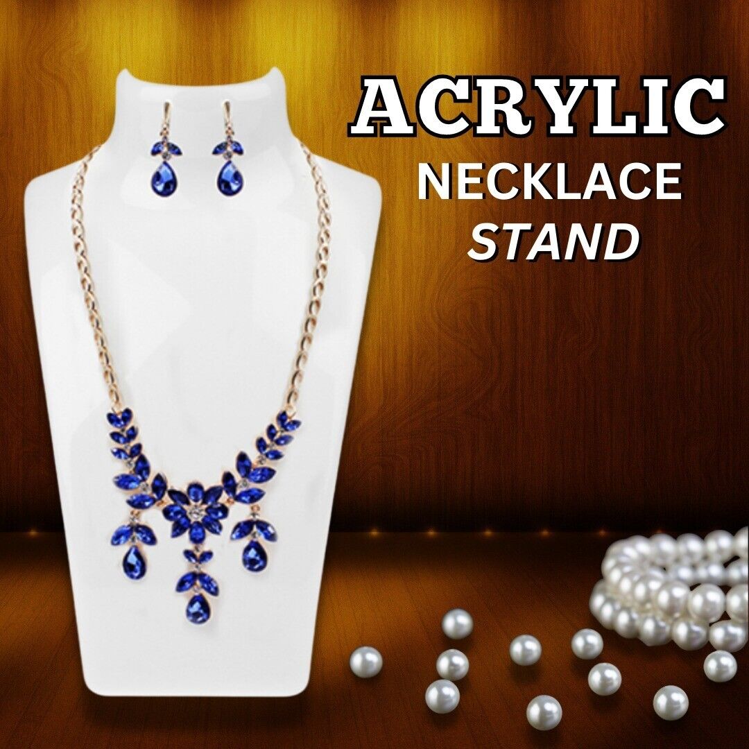 Necklace display stand organizer rack for jewelry shop. USPS First Class Package 2 Day Handling, 2-5 Day Shipping. Acrylic display stand necklace pendant bust mannequin earring jewelry chain show. Application: Elegantly display necklaces and pendants, ver