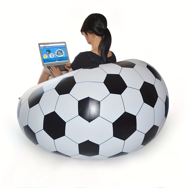 Outdoor Single Inflatable Sofa Inflatable Soccer Ball Chair Round Stool Portable Flocking Travel Inflatable Chair For Home Office