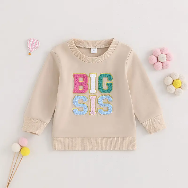 New Girls' Long-sleeved Alphabet Embroidery Long-sleeved Sweater