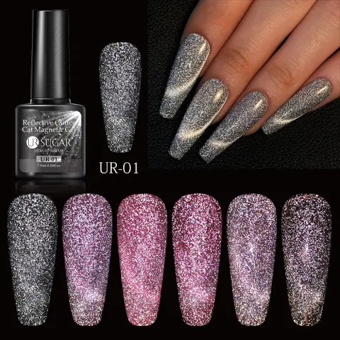 Laser Cat Eye Gel Nail Polish Manicure Crystal Diamond