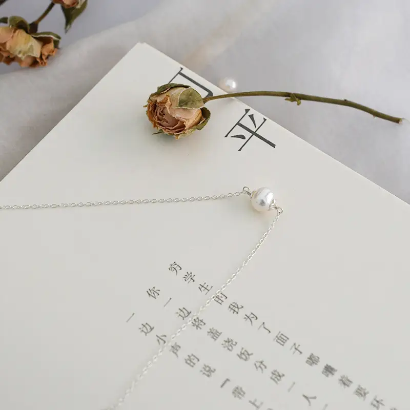 Short Pearl Necklace 925 Silver Necklace Simple Japanese Style Female Gift