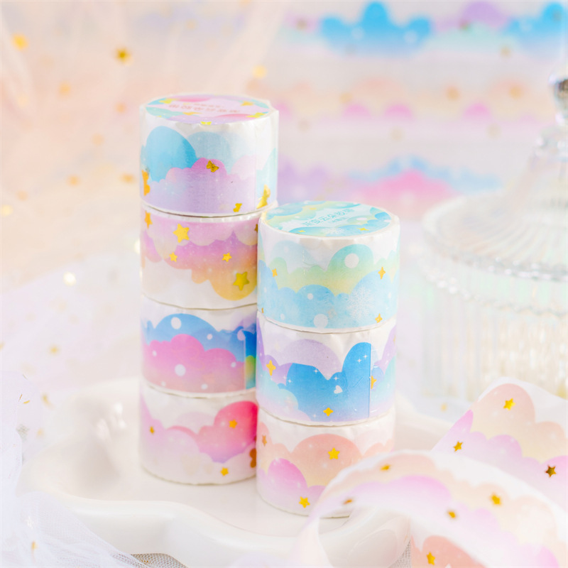 Title 8, Gradient Fantasy Cloud Tape Hand Ledger Sticker...