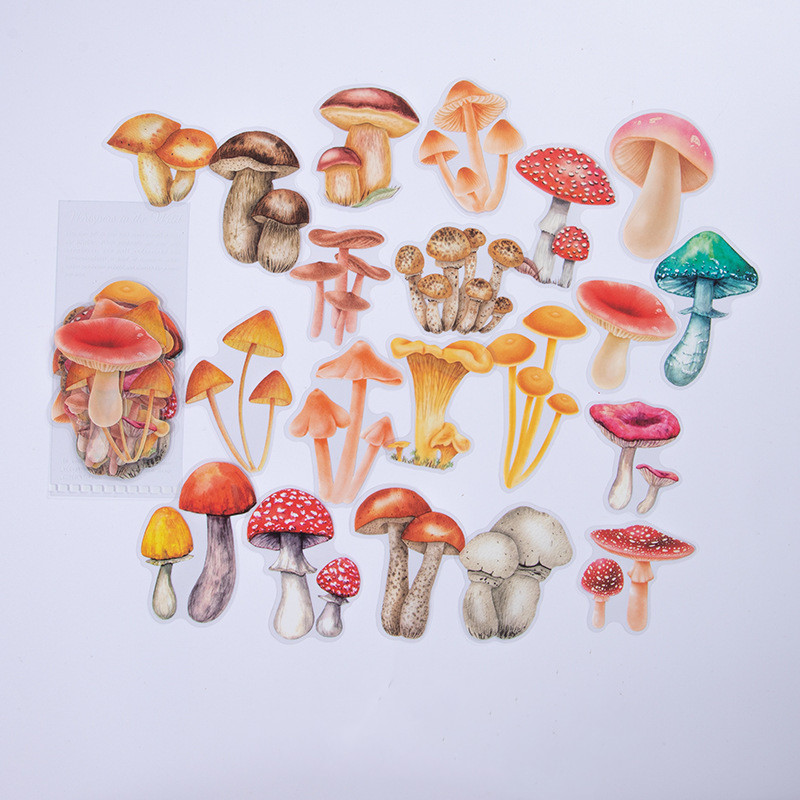 Realistic Mushroom Stickers | Transparent 40Pcs