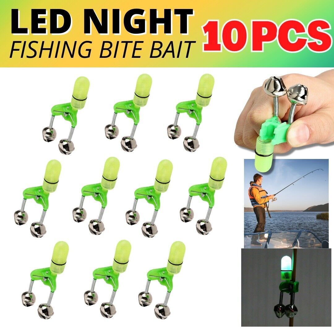 Fishing Rod Alarm Bell Clip, US shipping, USPS First Class Package, 2 Day Handling, 2-5 Day Shipping. LED Night Fishing Bait Bite Alarm Twin 2 Bells Light Rod Tip Clip Alert Ring by KTATMARKETING. Perfect For Night Fishing: Made of plastic clip and dual m