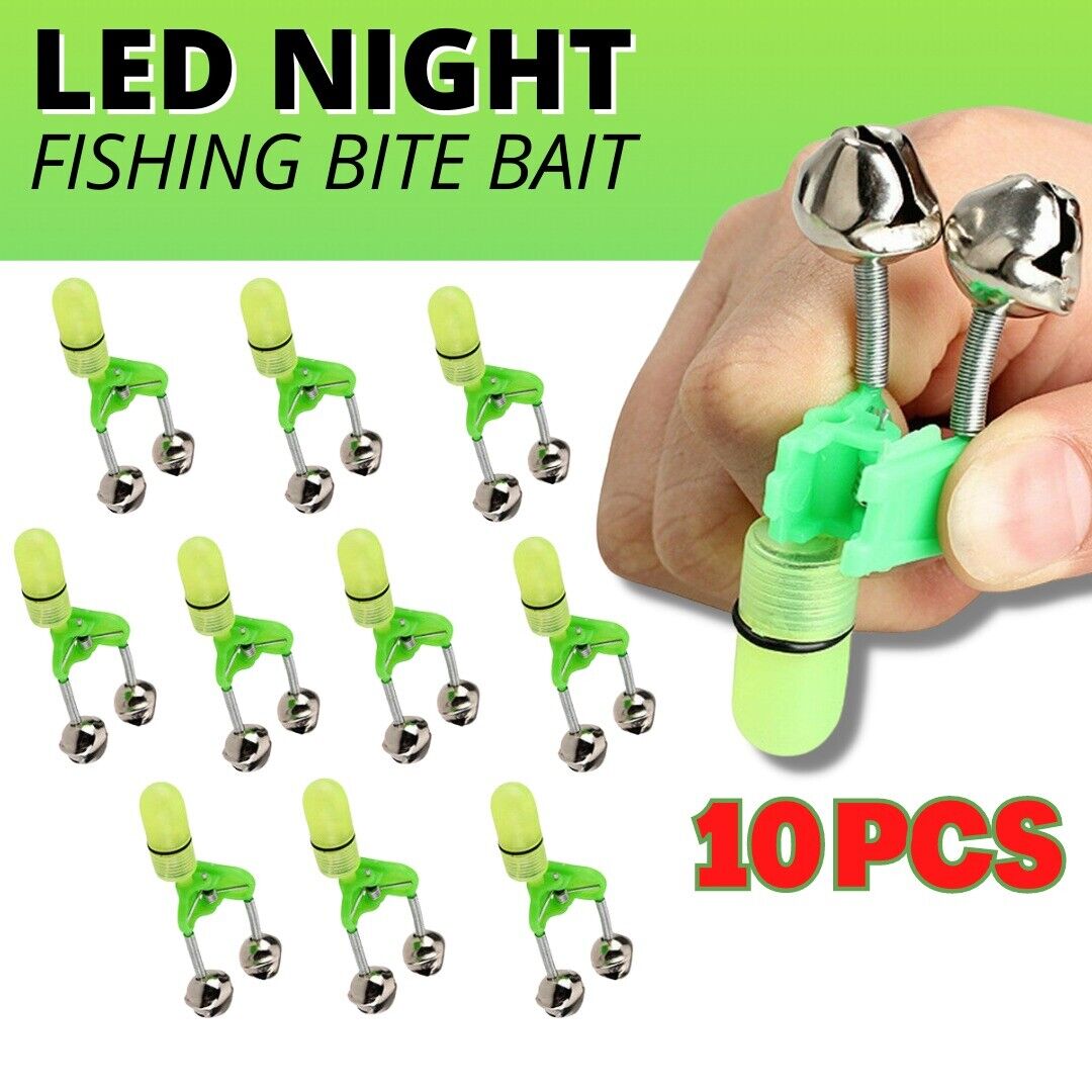 Fishing Rod Alarm Bell Clip, US shipping, USPS First Class Package, 2 Day Handling, 2-5 Day Shipping. LED Night Fishing Bait Bite Alarm Twin 2 Bells Light Rod Tip Clip Alert Ring by KTATMARKETING. Perfect For Night Fishing: Made of plastic clip and dual m